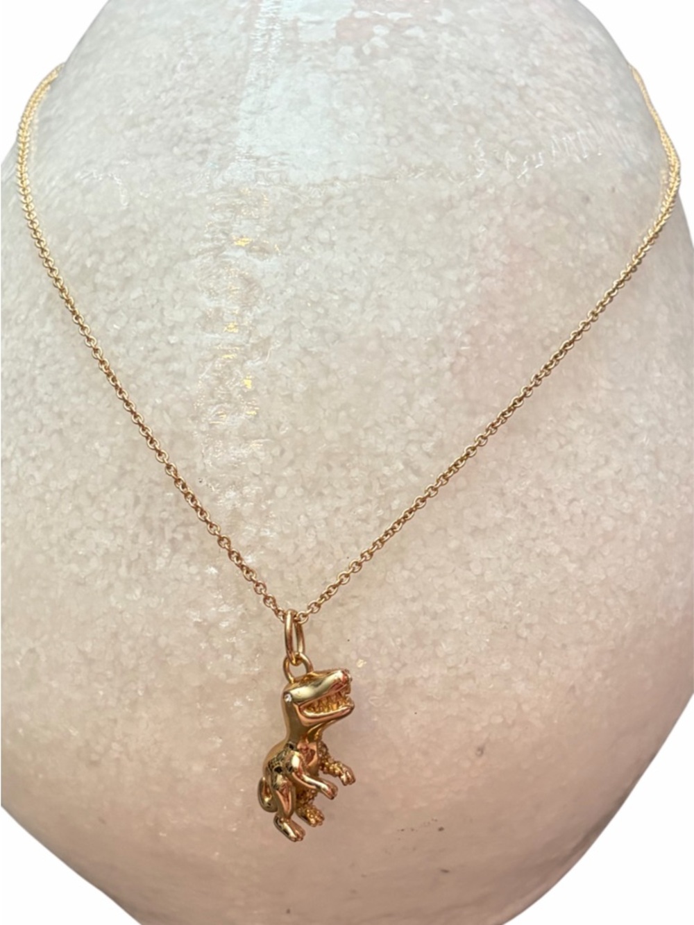 Coach Gold Crystal T-Rex Pendant Necklace - Picture 4 of 6